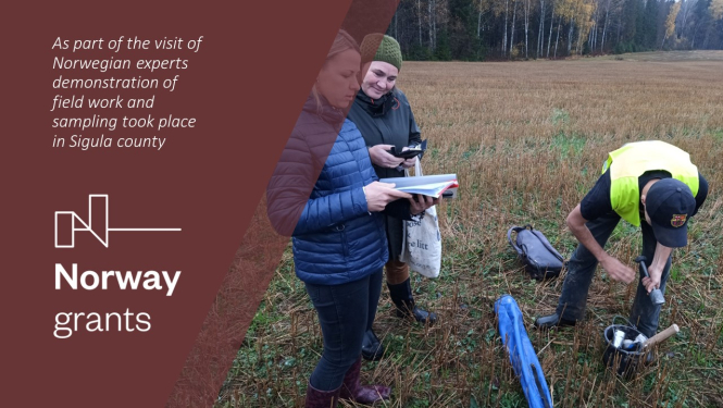 As part of the visit of Norwegian experts demonstration of field work and sampling took place in Sigula county
