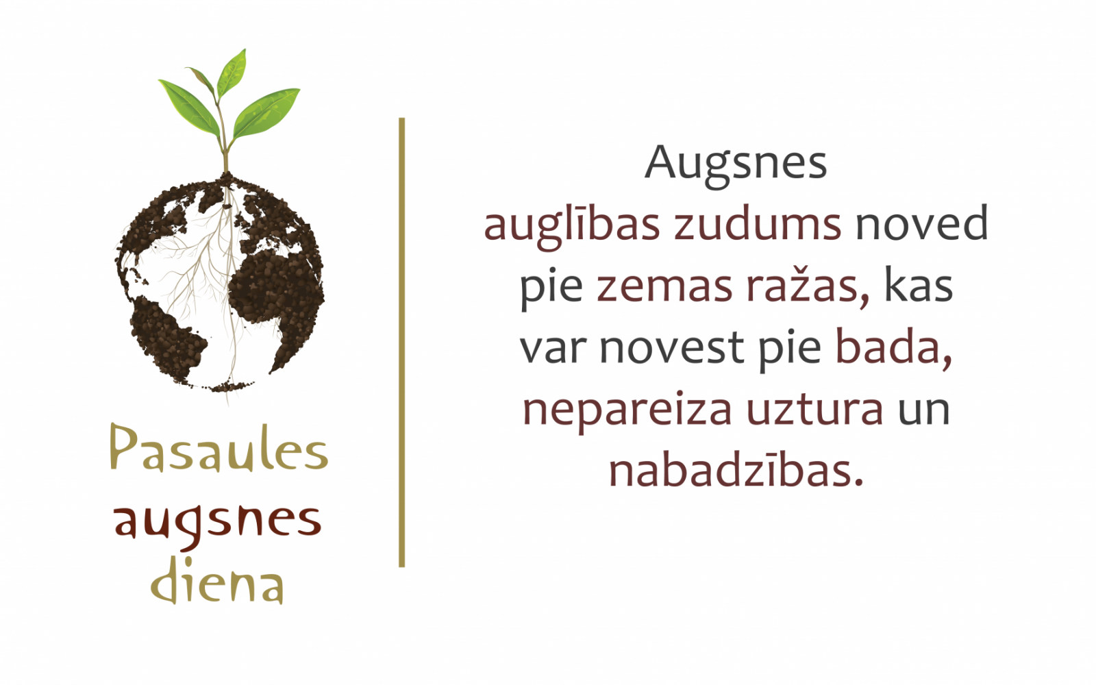 Pasaules augsnes dienas logo un tēze