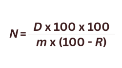 Jaunā kaļķošanas materiāla normas aprēķina formula