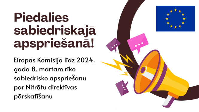 Eiropas Komisija līdz 2024. gada 8. martam rīko sabiedrisko apspriešanu par Nitrātu direktīvas pārskatīšanu 