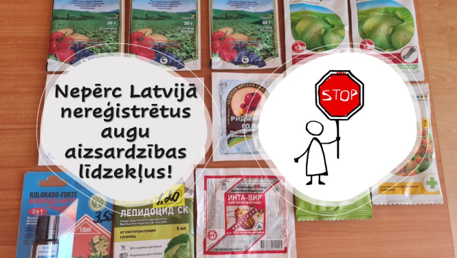 mazās AAL paciņas, stop un virsraksta teksts