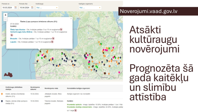 Novērojumu karte un teksts