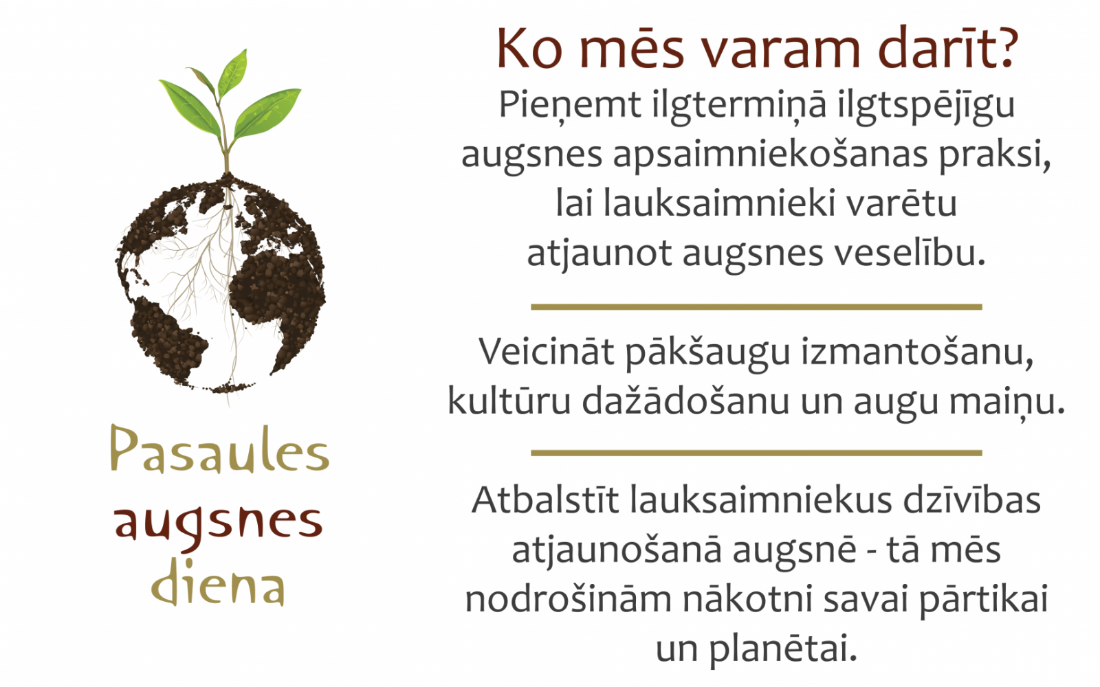 Pasaules augsnes dienas logo un tēze
