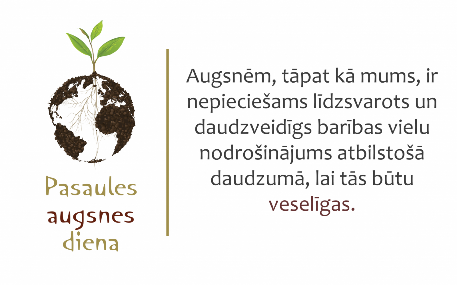 Pasaules augsnes dienas logo un tēze