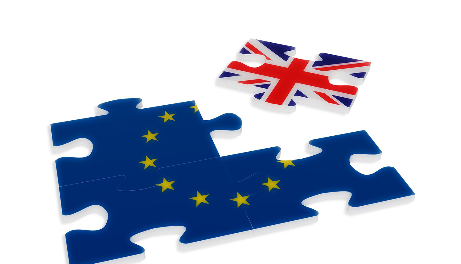 ES karogs un Apvienotās karalistes karodziņi kā puzles gabaliņi