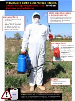Infografika par darba drošību, lietojot ķīmiskos augu aizsardzības līdzekļus